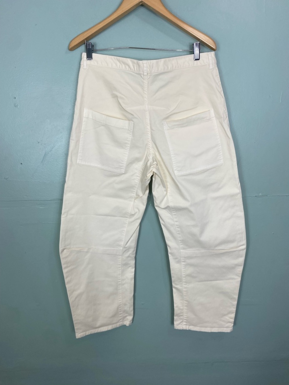 Nili Lotan Shon Pants Barrel Slouchy Ivory Cream Size 8 - Picture 5 of 7